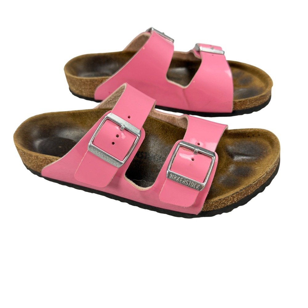 Birkenstock Arizona Pink Patent Leather Sandals Womens EU 34 US3-3.5